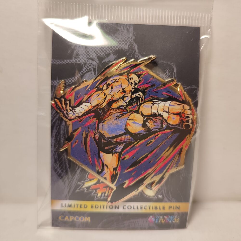 Street Fighter Sagat Painterly Series Enamel Pin Official Capcom Badge